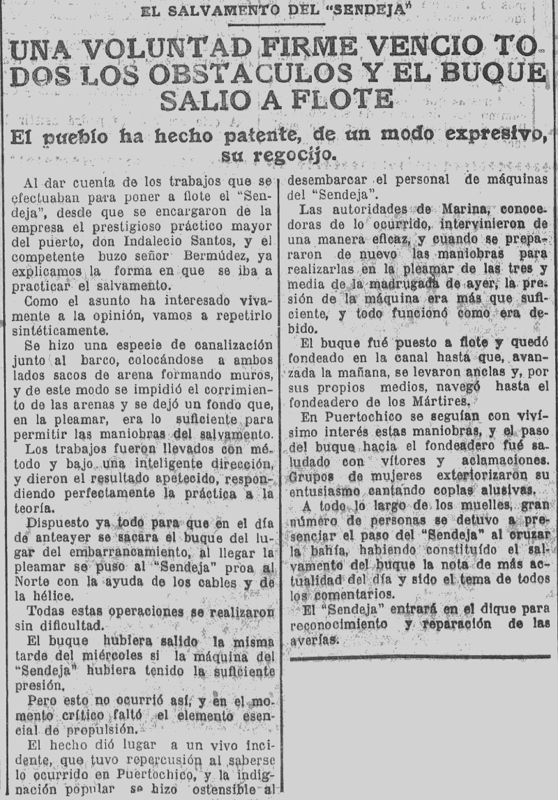 Sendeja - El Cantbrico - 23/03/1928