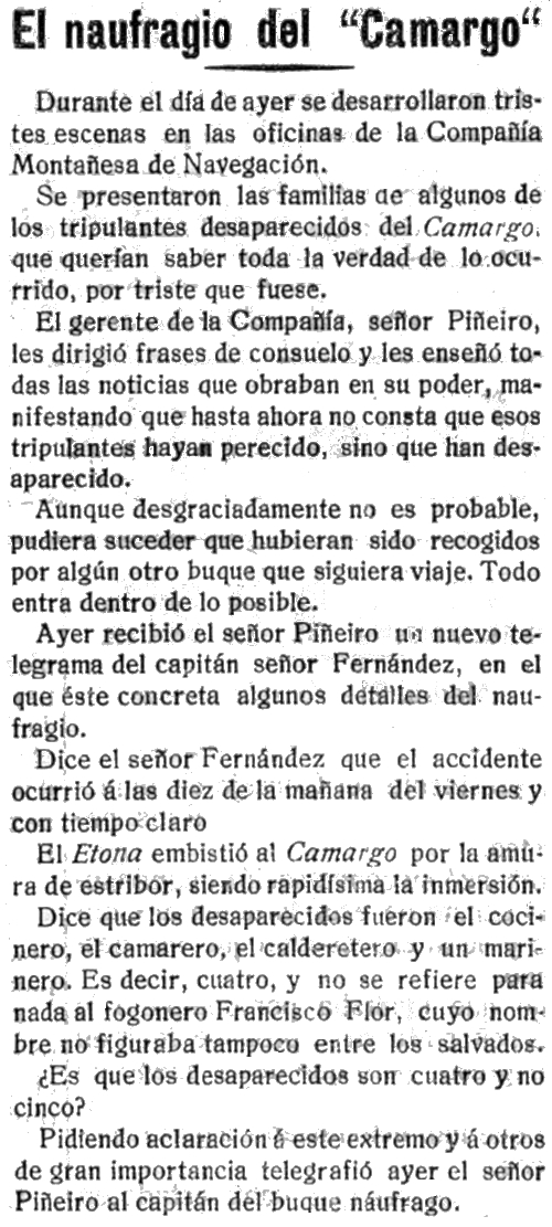 Camargo - Investigado por J. Peña de Berrazueta